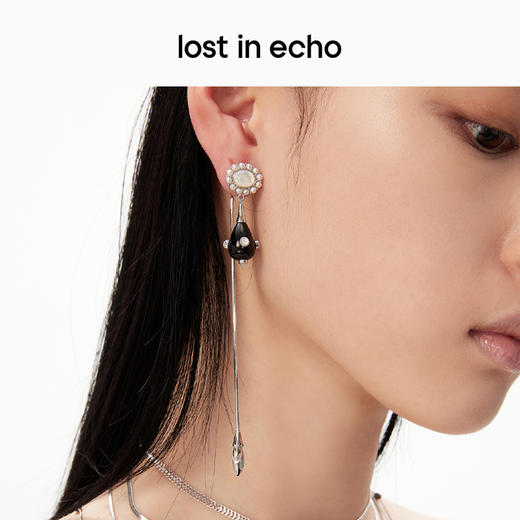 lost in echo原创设计师款百搭轻奢小众水滴坠长流苏耳环耳钉女 商品图4