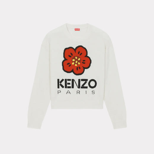 【一】KENZO 高田贤三 女士“BOKE FLOWER”徽章羊毛针织衫 米色 FD62 PU430 3LD 02 商品图0
