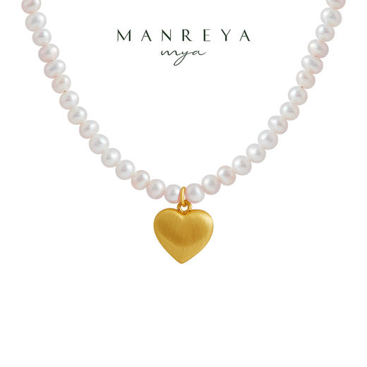 Manreya玛芮雅“珍爱之恋”铜镀金淡水珍珠项链法式浪漫小众轻奢 商品图0