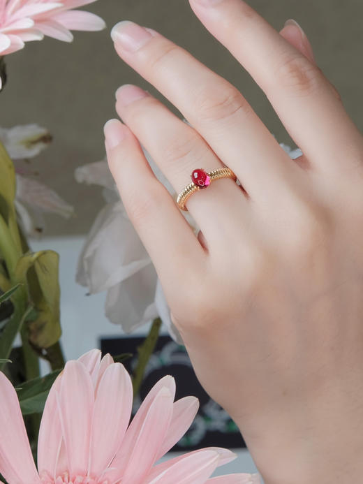 （一口价）18K金素面红碧玺戒指1.00ct 商品图2