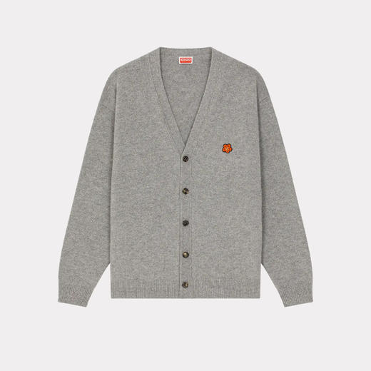 KENZO 高田贤三 男士刺绣徽标羊毛针织开衫 灰色 FD65 CA418 3LC 94 商品图0