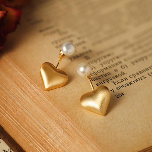 Manreya玛芮雅“心悦”淡水珍珠铜镀金耳钉法式浪漫小众轻奢 商品图6