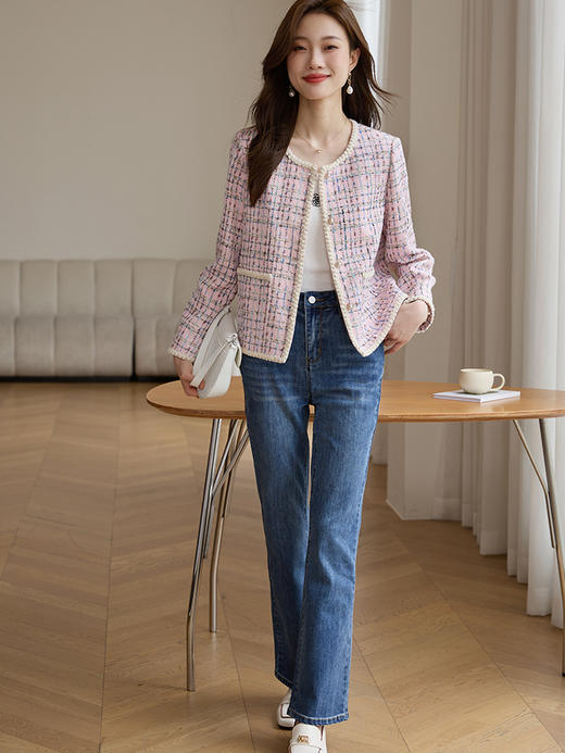 【年货节】熙世界名媛小香风短外套女秋2025新款气质轻奢粗花呢上衣高级感 商品图4