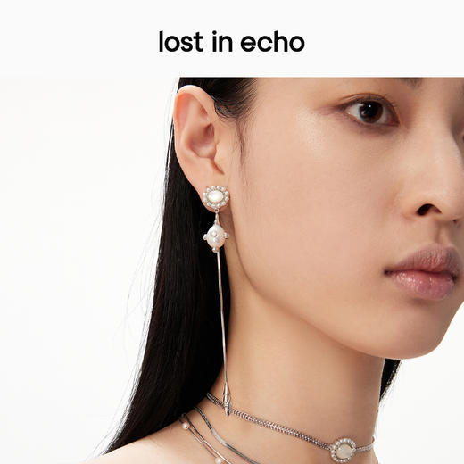 lost in echo原创设计师款百搭轻奢小众水滴坠长流苏耳环耳钉女 商品图1