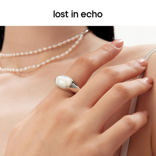 lost in echo设计师品牌轻奢小众设计感镶嵌圆顶双面戒指指环女 商品图4