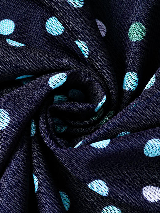 剩S/M 米思阳2025秋夏新款温柔优雅系带连衣裙波点弹性纱网减龄裙子2544 商品图3