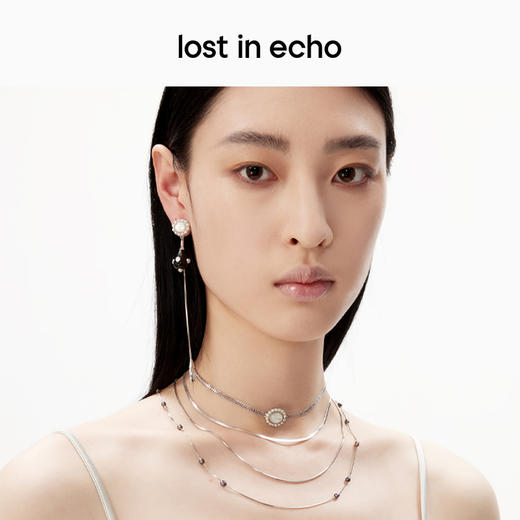 lost in echo原创设计师款百搭轻奢小众水滴坠长流苏耳环耳钉女 商品图3