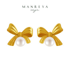 Manreya玛芮雅 “恣意热恋”淡水珍珠铜镀金耳钉法式浪漫小众文艺