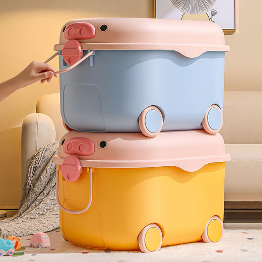 儿童玩具收纳箱家用整理箱塑料筐大容量零食储物箱宝宝衣服储物盒 商品图7