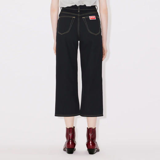 【二】KENZO 高田贤三 女士字母徽标 SUMIRE 九分牛仔裤 黑色 FD62 DP223 6C1 BM 商品图2