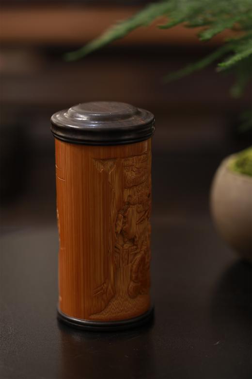 弈棋图/棋开得胜°竹雕茶叶罐 商品图2