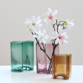 碧轩现代简约创意不规则云朵花瓶居家客厅餐桌软装水培玻璃摆件