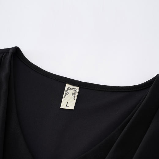 ZR-18536夏季新款大码女装胖mm洋气v领遮肚子收腰显瘦雪纺衬衫 商品图3