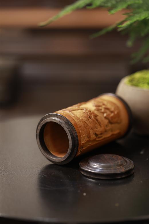 弈棋图/棋开得胜°竹雕茶叶罐 商品图6