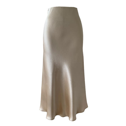 夏日本进口三醋酸缎面丝滑垂坠显瘦休闲松紧腰A字中长款半身裙 商品图4