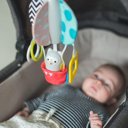 4楼Eubelle欧蓓 以色列TAF TOYS塔夫猫头鹰奥比旋转挂件带牙胶和拉环床车挂 吊牌价：158元 活动价：95元 商品图1