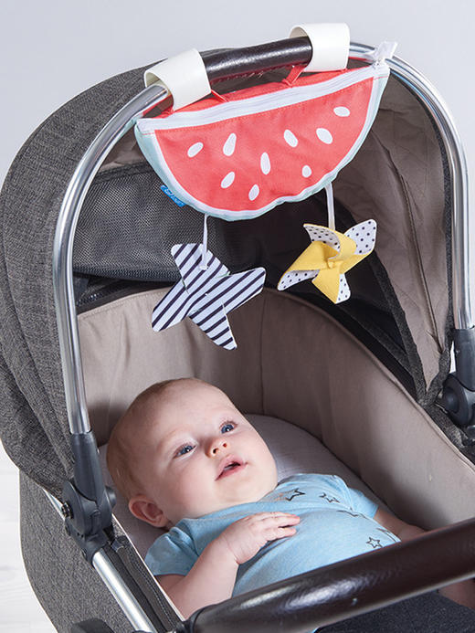 4楼Eubelle欧蓓 以色列塔夫TAFTOYS西瓜遮阳防晒挡风布挂件玩具婴儿车挂件饰品 吊牌价：198元 活动价：119元 商品图0