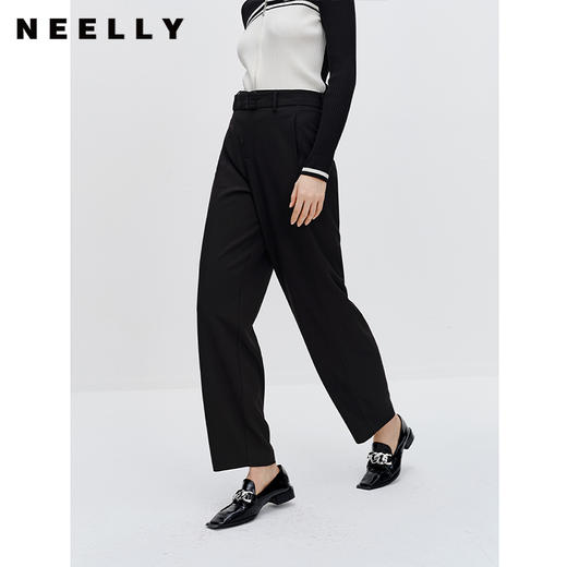 NEELLY纳俪商场同款通勤宽松直筒裤休闲裤早秋新款时尚百搭长裤女N23081H01093 商品图0