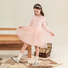 mettekids女童连衣裙2023秋季新款儿童网纱公主裙针织粉色裙子 商品缩略图2