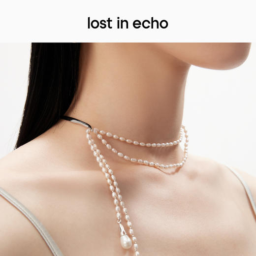 [捡漏价]lost in echo原创设计师款轻奢珍珠双层流苏水滴坠流线项链锁骨链 商品图2
