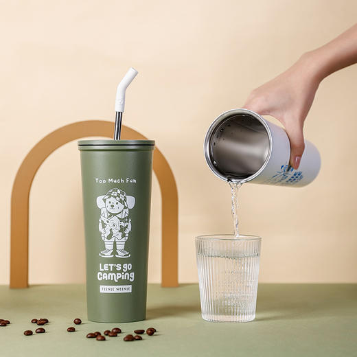 TeenieWeenie生活日记保温吸管杯子咖啡杯保冷不锈钢大容量保温水杯 商品图0