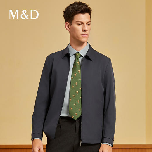 MD名盾行政夹克男士秋冬新品抗皱商务干部茄克易打理翻领外套 商品图2