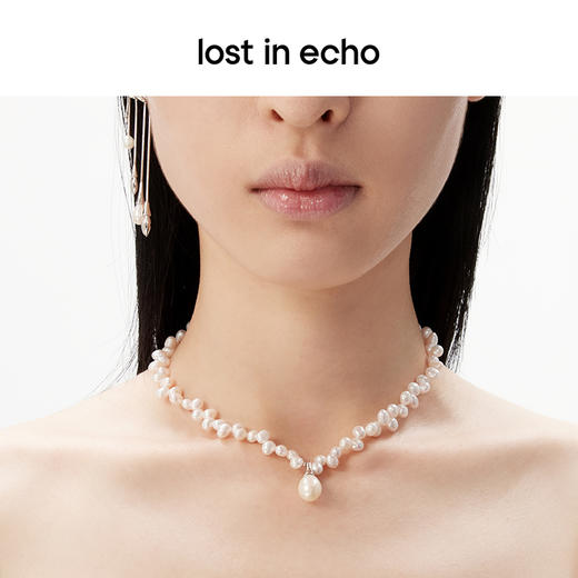 lost in echo原创设计款小众流线三七孔珍珠CHOCKER项链锁骨链 商品图2