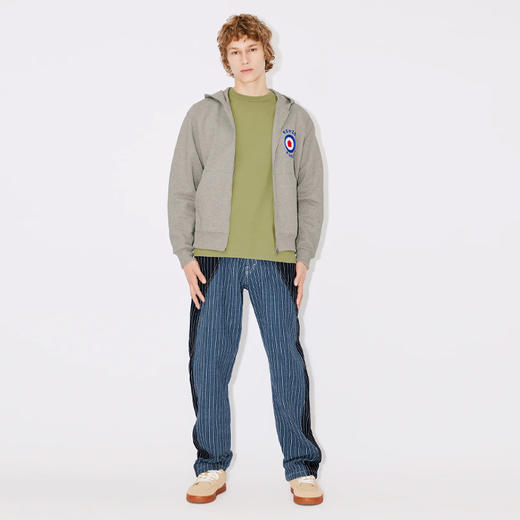 KENZO 高田贤三 男士“KENZO TARGET”徽标印花拉链连帽运动卫衣 浅灰色 FD65 SW075 4MF 94 商品图3