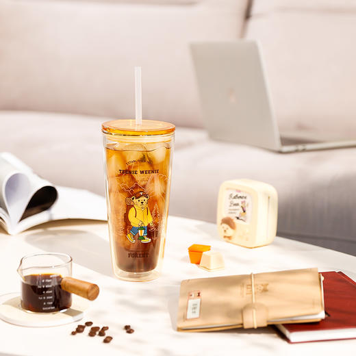 TeenieWeenie生活日记玻璃水杯便携大容量咖啡吸管杯子 商品图4
