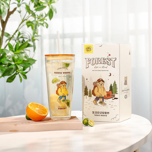 TeenieWeenie生活日记玻璃水杯便携大容量咖啡吸管杯子 商品图8