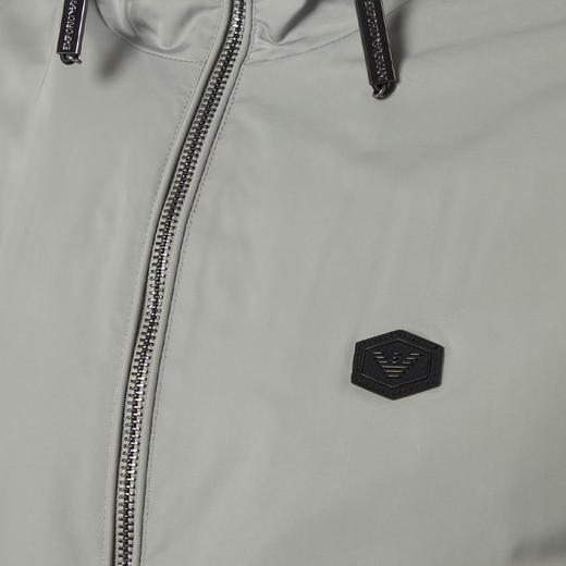 EMPORIO ARMANI 阿玛尼 男士鹰标拉链连帽外套 灰绿色 8N1BQ0 1NZQZ 0643 商品图2