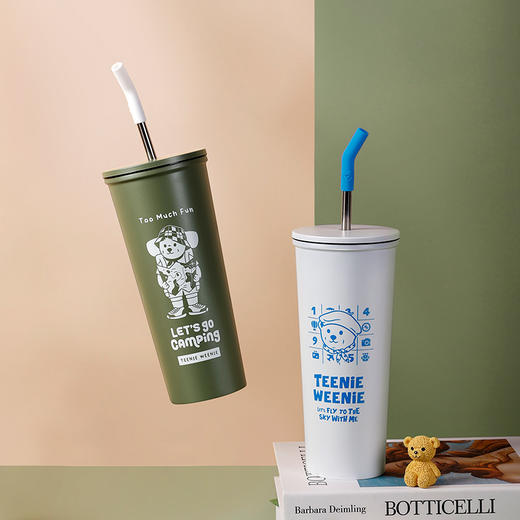 TeenieWeenie生活日记保温吸管杯子咖啡杯保冷不锈钢大容量保温水杯 商品图3