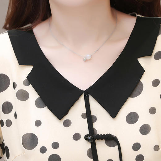 时尚气质高腰裙中长款，娃娃领假两件连衣裙QYM-XY-23MR558-Y 商品图3