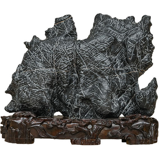 灵璧石山子摆件（红木座） 商品图5