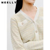 NEELLY纳俪商场同款v领小香风针织衫秋季新款长袖条纹高级感开衫N23081A01065 商品缩略图2