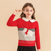 mettekids儿童羊绒衫2023秋季新款男童红色毛衣女童卡通针织衫 商品缩略图0