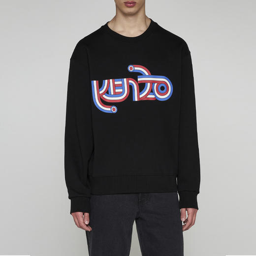 KENZO 高田贤三 男士徽标印花棉质长袖卫衣 黑色 FD65 SW072 4MG 99J 商品图1