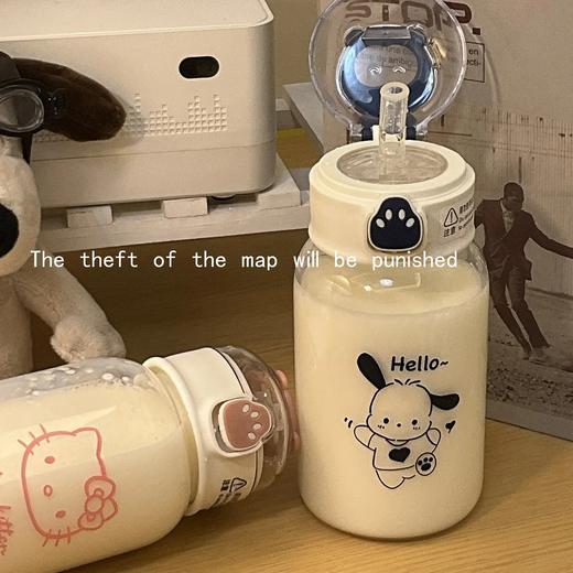 「小红书同款」猫爪塑料杯杯子ins颜值小红书同款水杯女学生可爱简约吸管杯餐饮用具 商品图3