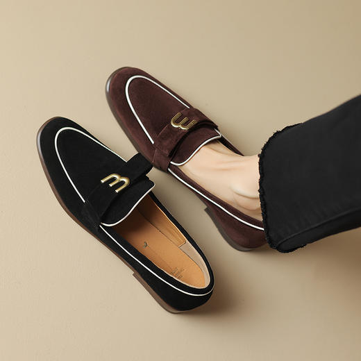 秋季新款，羊反绒乐福鞋单鞋HCY-3724 商品图0