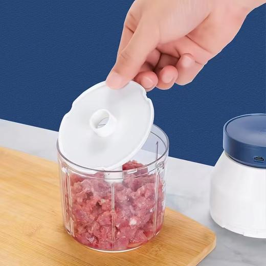 幸福妈咪迷你电动便携式厨房料理机儿童辅食机绞肉机（蓝白色） 商品图2