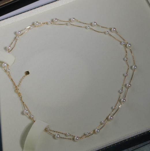 甄珠贝 双层繁星项链 极品淡水无核珍珠 5-6/3-4mm 商品图2