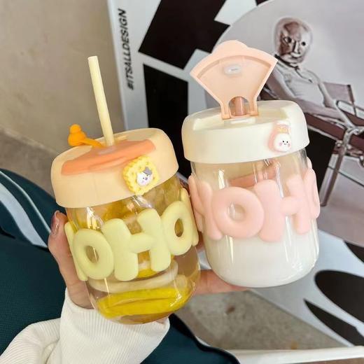 「三款配色！双饮口」简约塑料水杯女生便携吸管杯子ins颜值双饮咖啡杯牛奶杯餐饮用具 商品图1