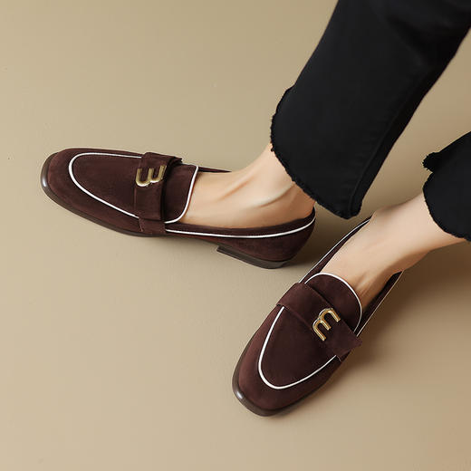 秋季新款，羊反绒乐福鞋单鞋HCY-3724 商品图1