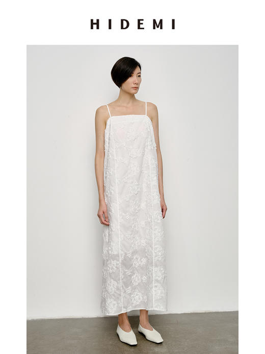 HIDEMI 立体软雕塑花朵系列吊带连衣裙长裙 商品图1
