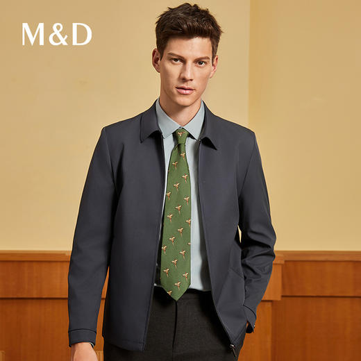 MD名盾行政夹克男士秋冬新品抗皱商务干部茄克易打理翻领外套 商品图3