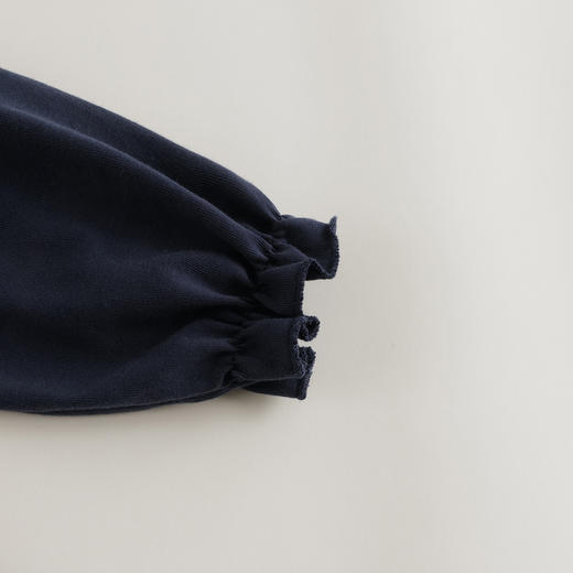 【马克珍妮 芦芙】秋装新款法式碎花蝴蝶结领纯棉T恤231700 商品图5