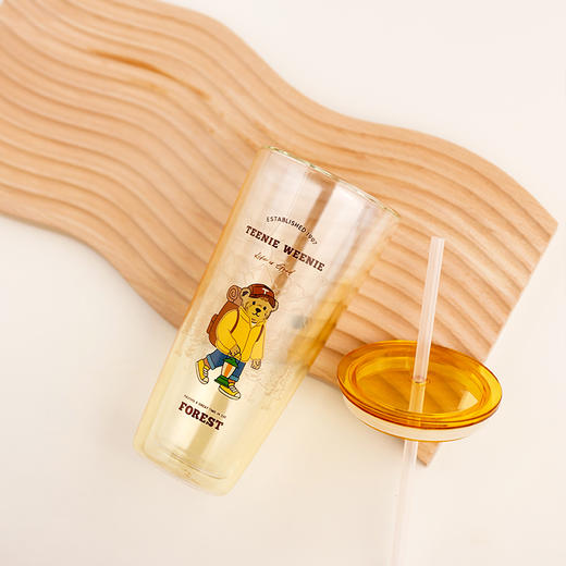 TeenieWeenie生活日记玻璃水杯便携大容量咖啡吸管杯子 商品图6