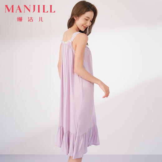 【商场同款】熳洁儿 夏季凉爽人棉吊带裙精致花边甜美公主裙家居服 23203001 商品图2