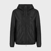 EMPORIO ARMANI 阿玛尼 男士鹰标连帽真皮夹克外套皮衣 黑色 01R54P 01P54 0999 商品缩略图0