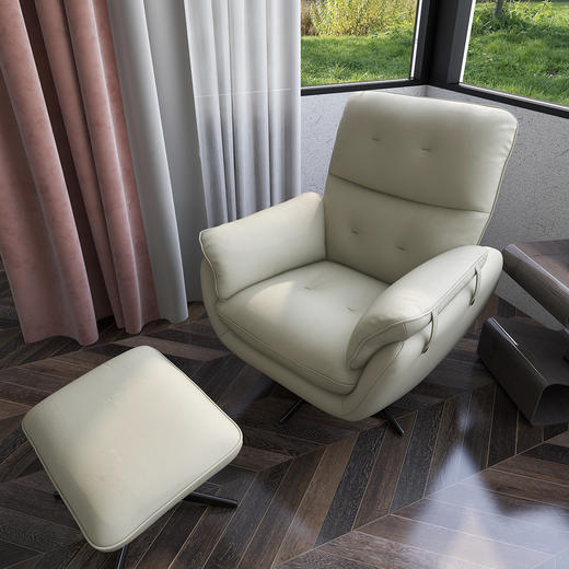 顾家家居整装 360°可旋转皮单椅 KZ.A905逍遥椅 商品图1